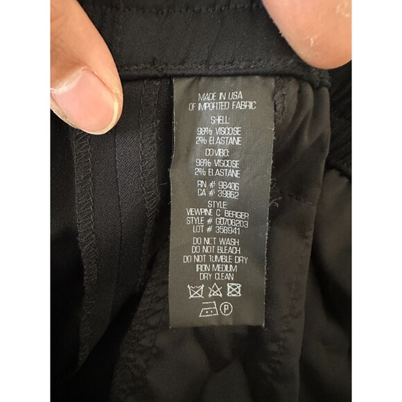 Theory Women's Viewpine C Berger Pants High Rise Pull On Black Mixed Media Sz 4 - Picture 12 of 12
